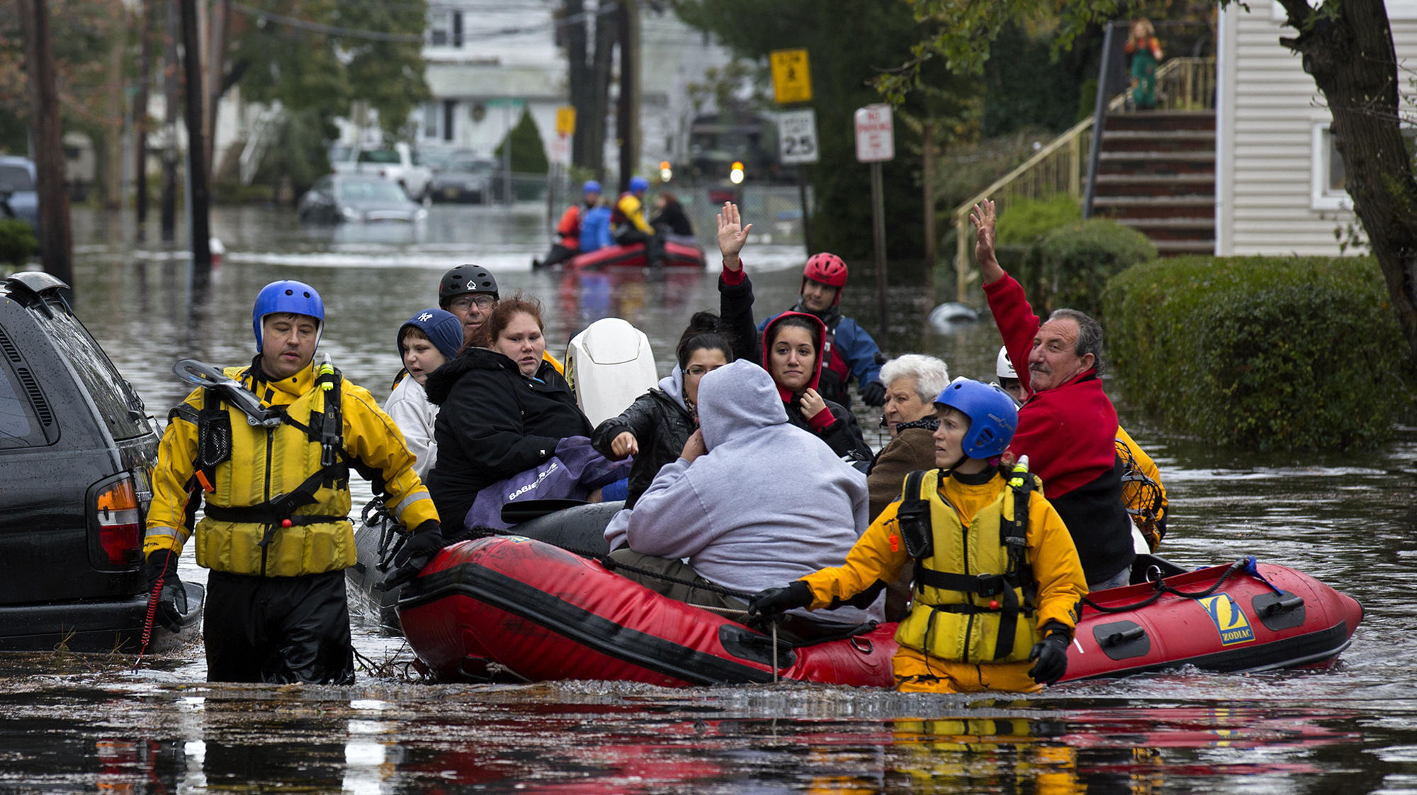 New Jersey First Responders Rescue Drivers and Residents Amid Coastal Storm Impact