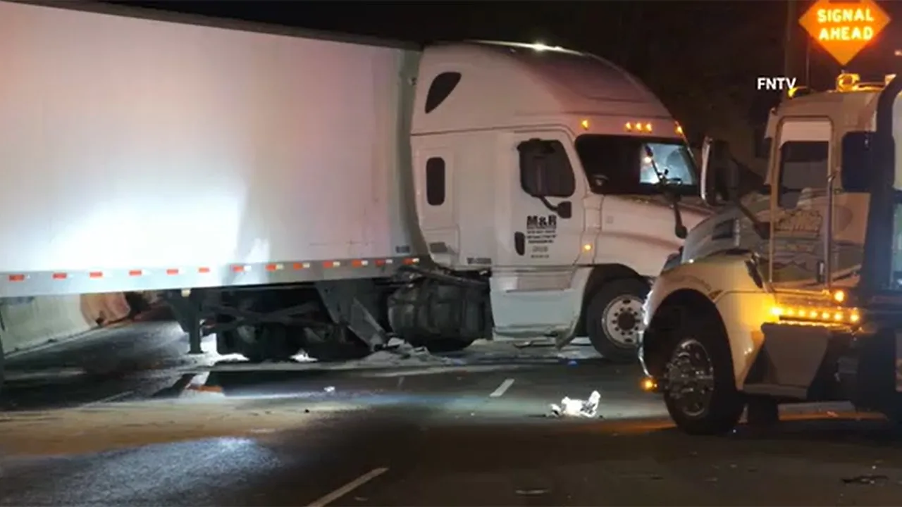 13-Car Pileup in New Jersey Leads to Injuries, Jackknifed Tractor-Trailer Leaking Fuel